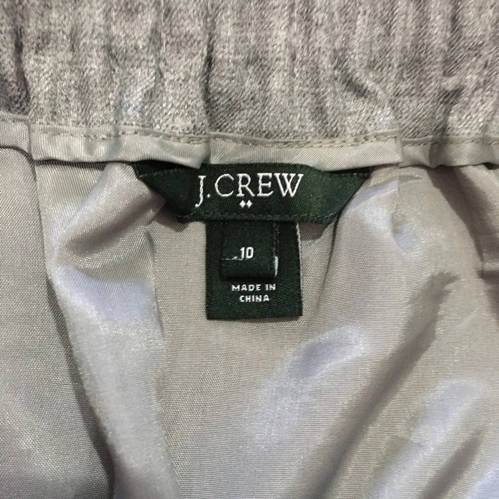 J. Crew Women’s Elastic Waistband Lined Skirt Pockets Gray Size 10 Wool Fall
